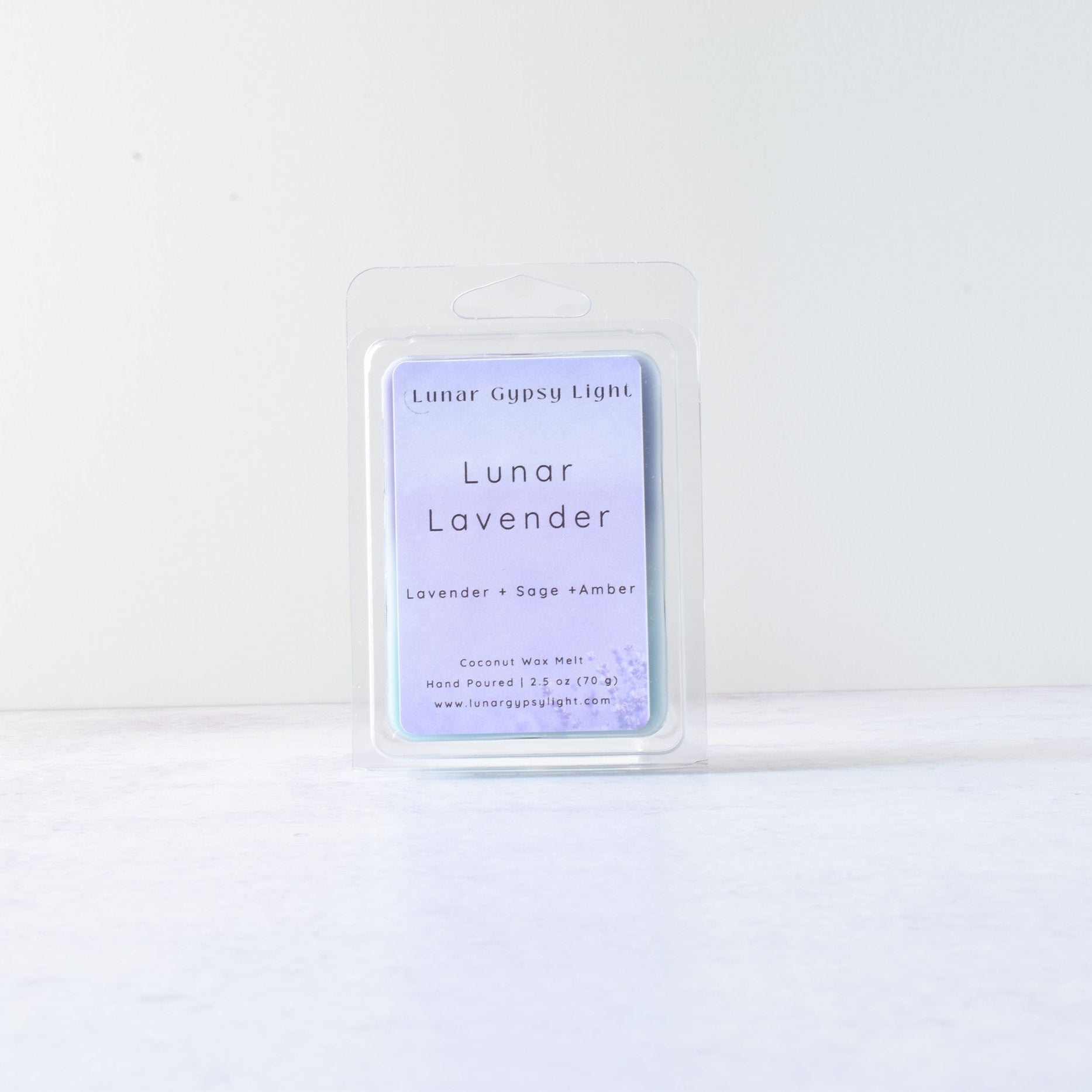 Lunar Lavender Wax Melt on a white background